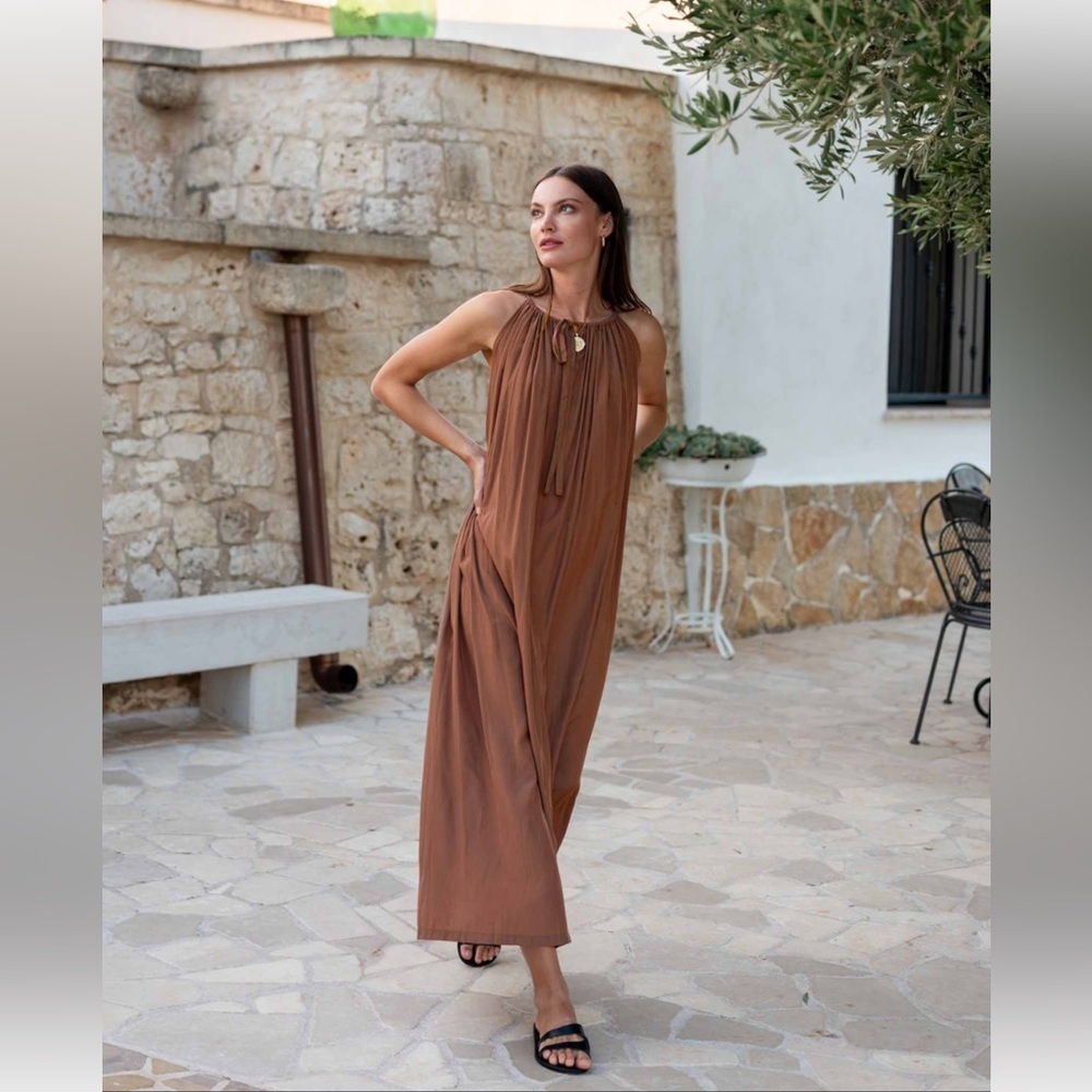 Mersea Patio Dress in Brown One Size